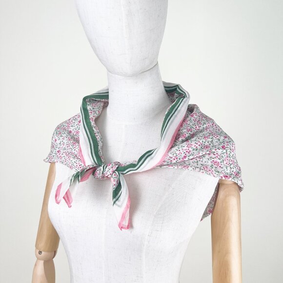 Vintage Floral Scarf Wrap Hair Accessory Romantic Feminine Euro Girl Bandana - Picture 7 of 10